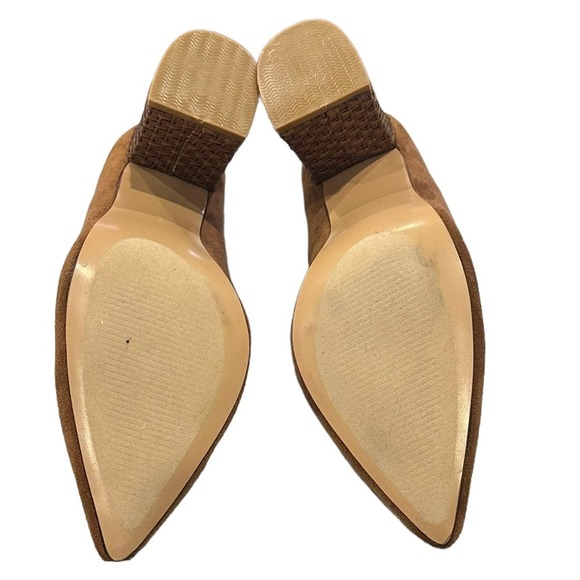 Vici Mary chestnut micro suede woven texture on block heel - Picture 7 of 11